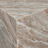 Erosia 15" Contemporary Natural Marble Handmade Cube End Table