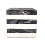 Erosia 15" Contemporary Natural Marble Handmade Cube End Table
