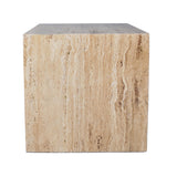 Erosia 15" Contemporary Natural Marble Handmade Cube End Table