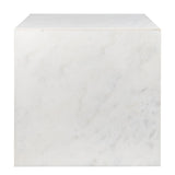 Erosia 15" Contemporary Natural Marble Handmade Cube End Table