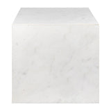 Erosia 15" Contemporary Natural Marble Handmade Cube End Table