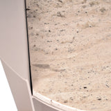Laurel 20" Contemporary Natural Marble/Metal Handmade C-Shaped End Table