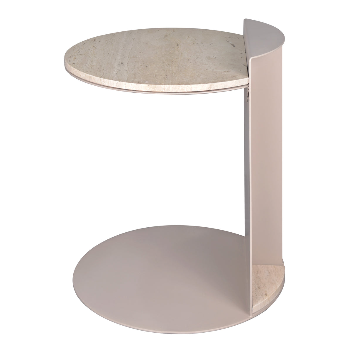 Laurel 20" Contemporary Natural Marble/Metal Handmade C-Shaped End Table
