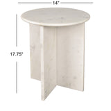 Lippa 17.75" Contemporary Natural Marble Handmade X-Shaped End Table