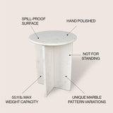 Lippa 17.75" Contemporary Natural Marble Handmade X-Shaped End Table