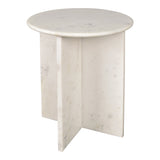 Lippa 17.75" Contemporary Natural Marble Handmade X-Shaped End Table
