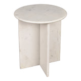 Lippa 17.75" Contemporary Natural Marble Handmade X-Shaped End Table