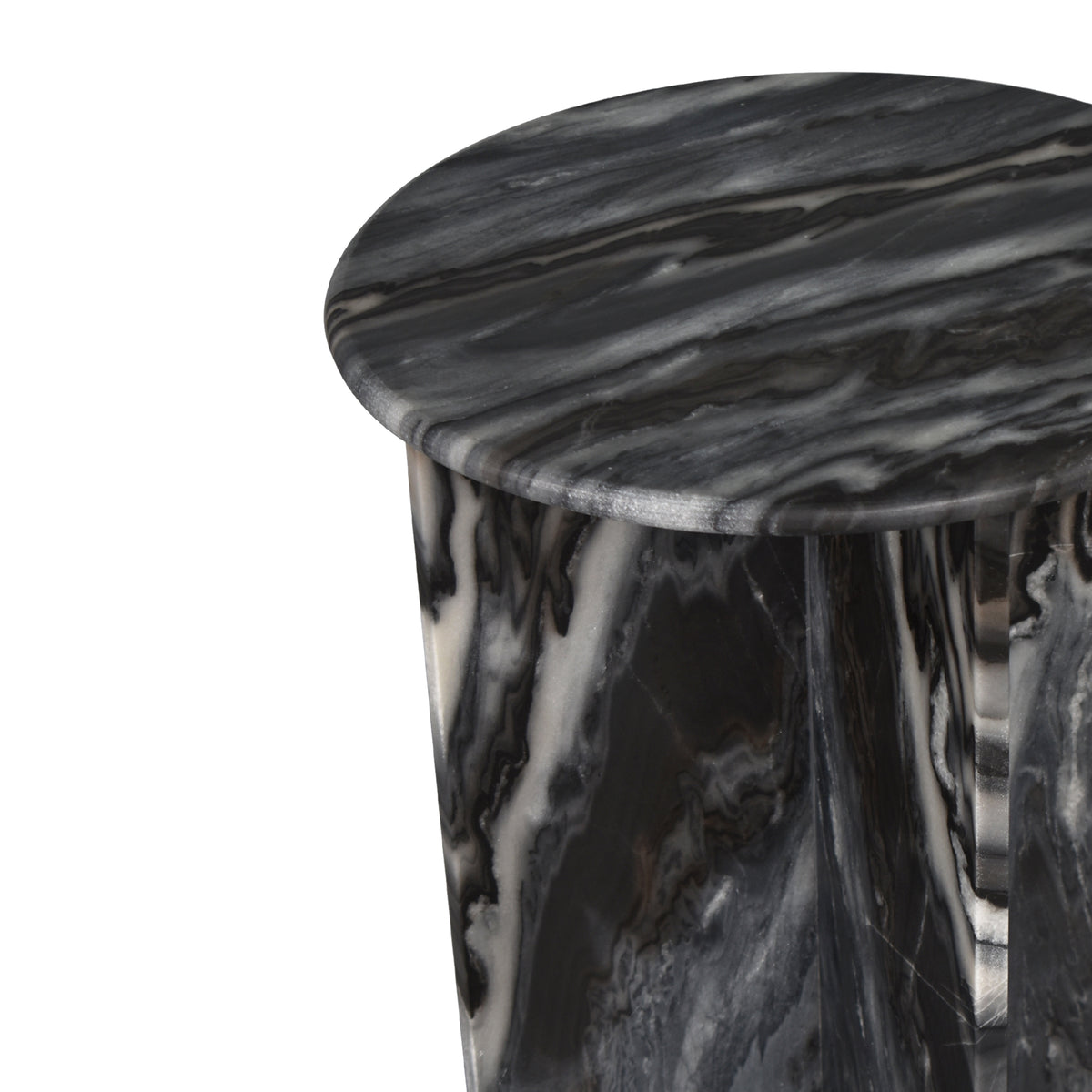 Lippa 17.75" Contemporary Natural Marble Handmade X-Shaped End Table
