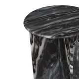 Lippa 17.75" Contemporary Natural Marble Handmade X-Shaped End Table