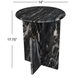 Lippa 17.75" Contemporary Natural Marble Handmade X-Shaped End Table