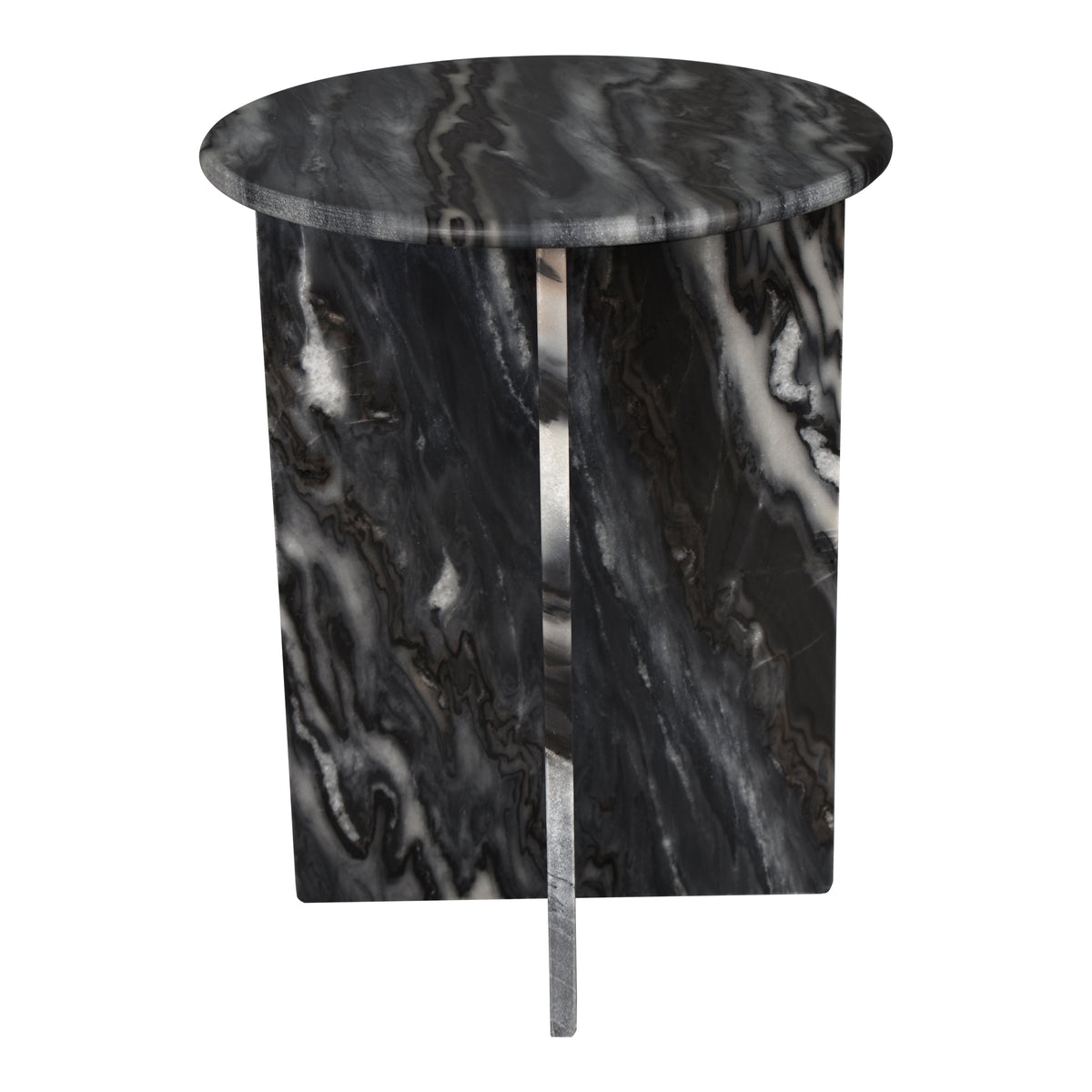 Lippa 17.75" Contemporary Natural Marble Handmade X-Shaped End Table