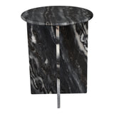 Lippa 17.75" Contemporary Natural Marble Handmade X-Shaped End Table