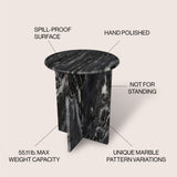Lippa 17.75" Contemporary Natural Marble Handmade X-Shaped End Table