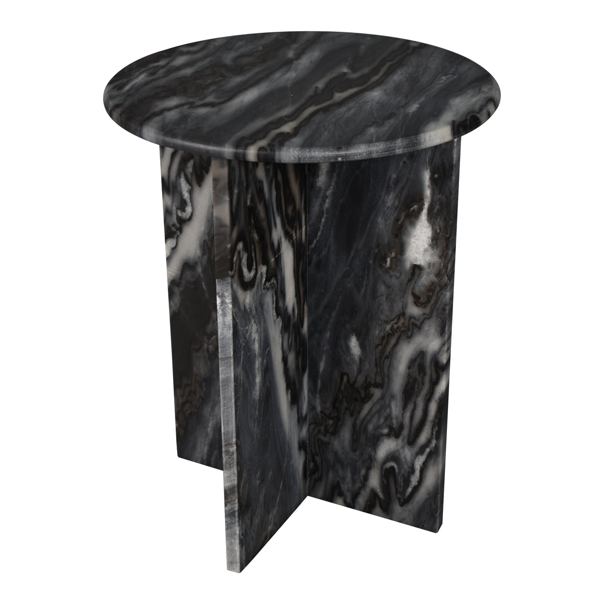 Lippa 17.75" Contemporary Natural Marble Handmade X-Shaped End Table