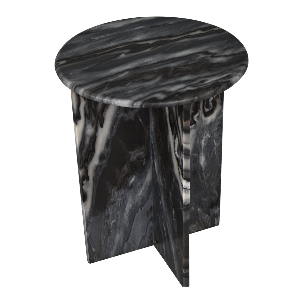 Lippa 17.75" Contemporary Natural Marble Handmade X-Shaped End Table
