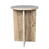 Lippa 17.75" Contemporary Natural Marble Handmade X-Shaped End Table