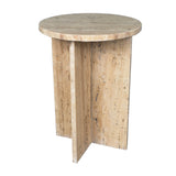 Lippa 17.75" Contemporary Natural Marble Handmade X-Shaped End Table