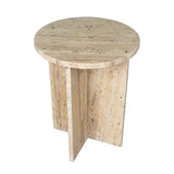 Lippa 17.75" Contemporary Natural Marble Handmade X-Shaped End Table