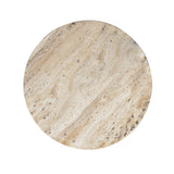 Lippa 17.75" Contemporary Natural Marble Handmade X-Shaped End Table