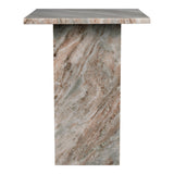Stone 18.5" Contemporary Natural Marble Handmade T-Shaped End Table