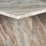 Stone 18.5" Contemporary Natural Marble Handmade T-Shaped End Table