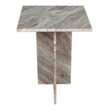 Stone 18.5" Contemporary Natural Marble Handmade T-Shaped End Table