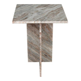 Stone 18.5" Contemporary Natural Marble Handmade T-Shaped End Table