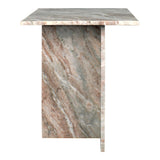 Stone 18.5" Contemporary Natural Marble Handmade T-Shaped End Table