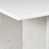 Stone 18.5" Contemporary Natural Marble Handmade T-Shaped End Table
