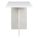 Stone 18.5" Contemporary Natural Marble Handmade T-Shaped End Table