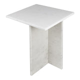 Stone 18.5" Contemporary Natural Marble Handmade T-Shaped End Table