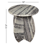 Decorative 17.5" Contemporary Natural Marble Handmade X-Shaped End Table