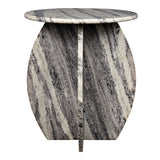 Decorative 17.5" Contemporary Natural Marble Handmade X-Shaped End Table