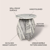 Decorative 17.5" Contemporary Natural Marble Handmade X-Shaped End Table