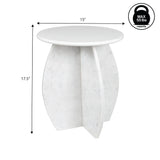 Decorative 17.5" Contemporary Natural Marble Handmade X-Shaped End Table