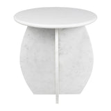 Decorative 17.5" Contemporary Natural Marble Handmade X-Shaped End Table