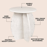 Decorative 17.5" Contemporary Natural Marble Handmade X-Shaped End Table