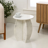 Decorative 17.5" Contemporary Natural Marble Handmade X-Shaped End Table