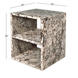 Walker 20" Modern Natural Marble Handmade Rectangular 2-Shelf End Table