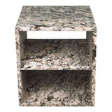 Walker 20" Modern Natural Marble Handmade Rectangular 2-Shelf End Table