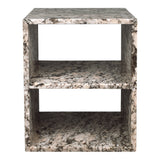 Walker 20" Modern Natural Marble Handmade Rectangular 2-Shelf End Table
