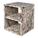 Walker 20" Modern Natural Marble Handmade Rectangular 2-Shelf End Table