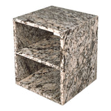 Walker 20" Modern Natural Marble Handmade Rectangular 2-Shelf End Table