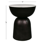 Cone 20" Contemporary Natural Marble/Metal Handmade Hourglass End Table