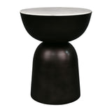 Cone 20" Contemporary Natural Marble/Metal Handmade Hourglass End Table