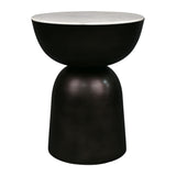 Cone 20" Contemporary Natural Marble/Metal Handmade Hourglass End Table