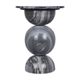 Boho 19" Modern Natural Marble Handmade Stacked Round Pedestal End Table