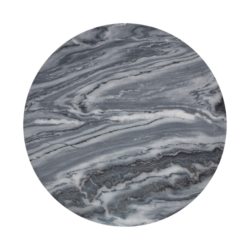 Boho 19" Modern Natural Marble Handmade Stacked Round Pedestal End Table