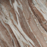Yarrow 20" Art Deco Minimalist Natural Marble Handmade Demilune Side Table