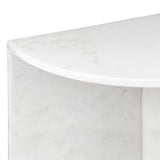 Yarrow 20" Art Deco Minimalist Natural Marble Handmade Demilune Side Table
